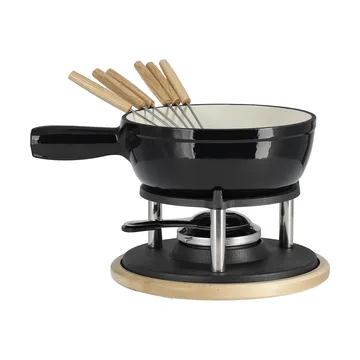 Enamelled fondue pot - Black, 1.8 l - Nordwik