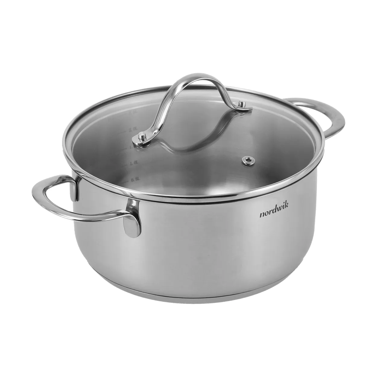Nordwik casserole with glass lid 2.5 liter Stainless steel