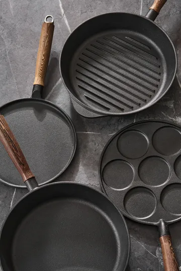 Nordwik cast iron grill pan with wooden handle - 28 cm - Nordwik