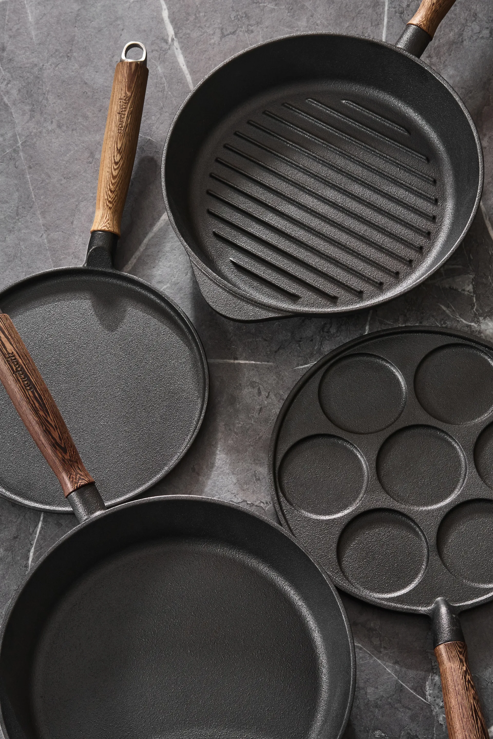 Nordwik cast iron pancake pan with wooden handle, 23 cm Nordwik