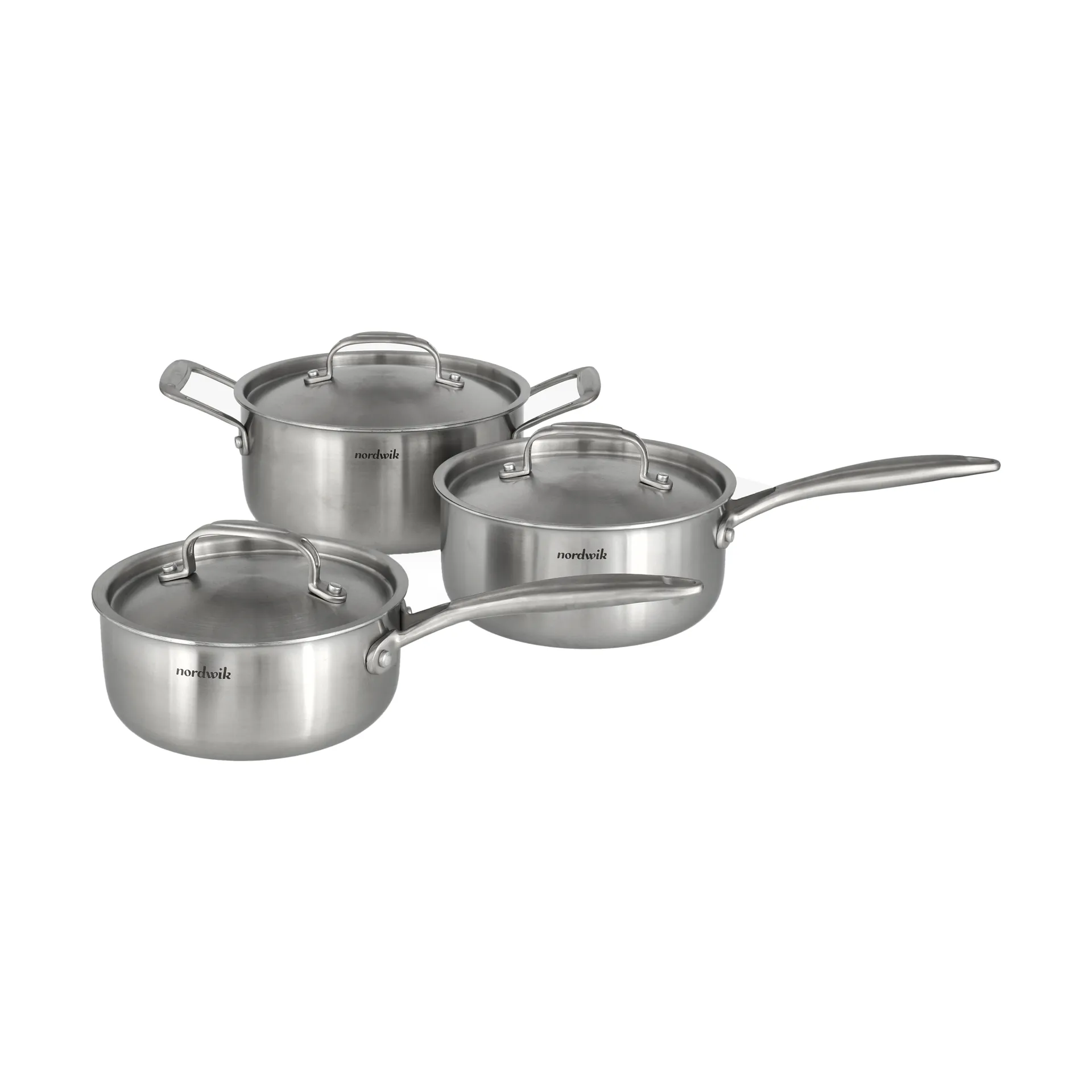 Nordwik cookware set 3-ply 3 pieces, 1.5 L, 2 L, 3 L Nordwik