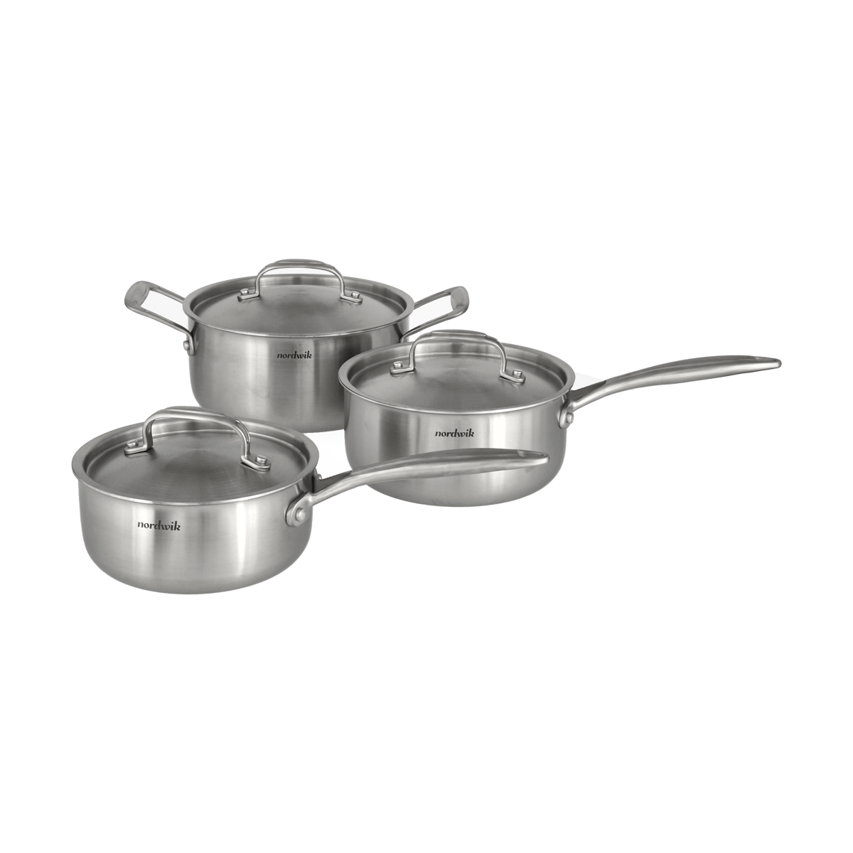 Nordwik Nordwik cookware set 3-ply 3 pieces 1.5 L, 2 L, 3 L