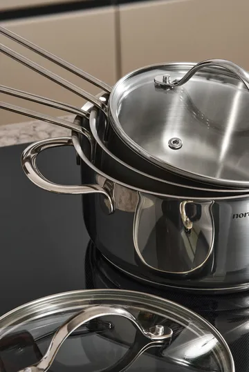 Nordwik cookware set with glass lids - 3 pieces - Nordwik
