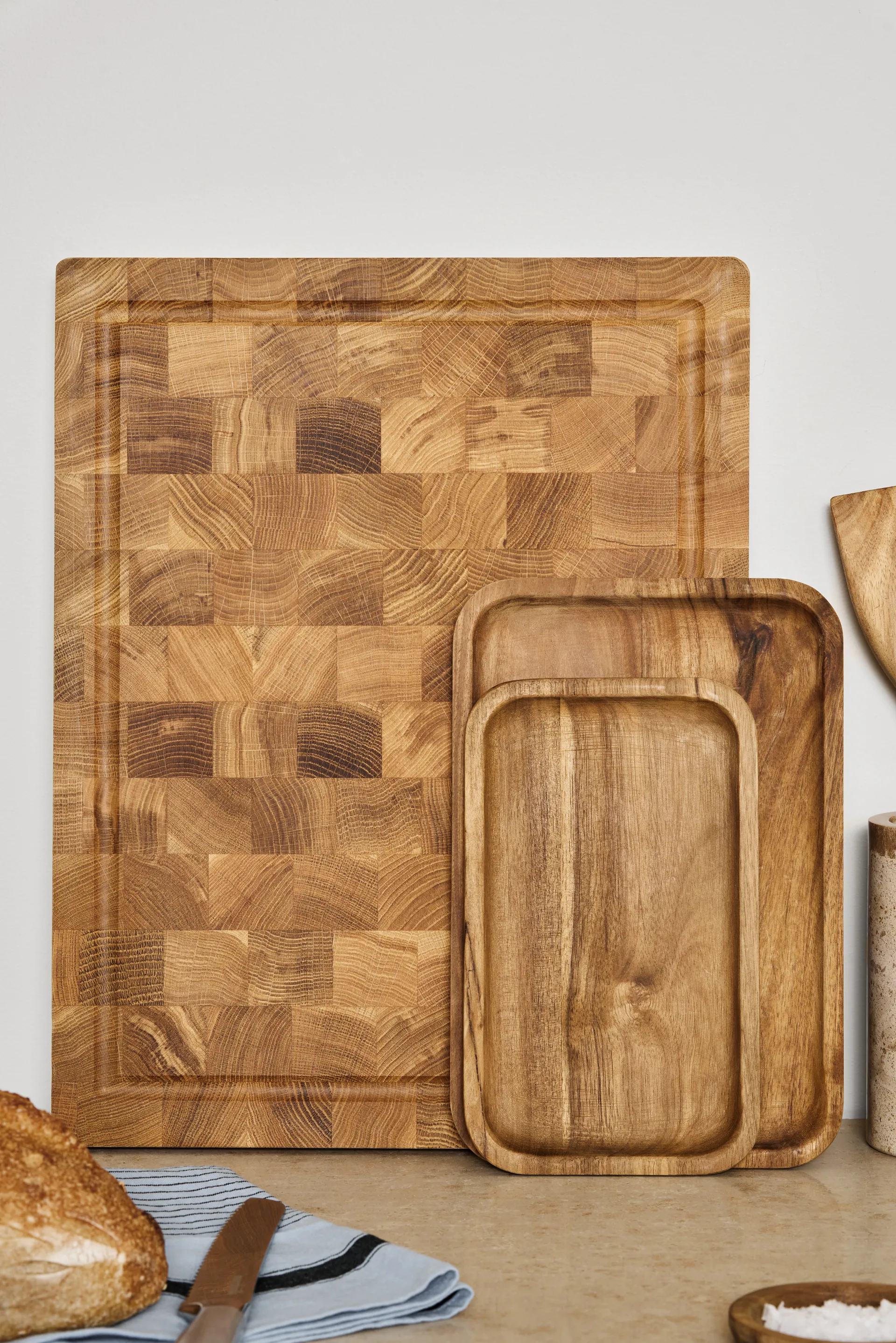 Nordwik end-grain cutting board with juice groove 36x46 cm, Oak Nordwik