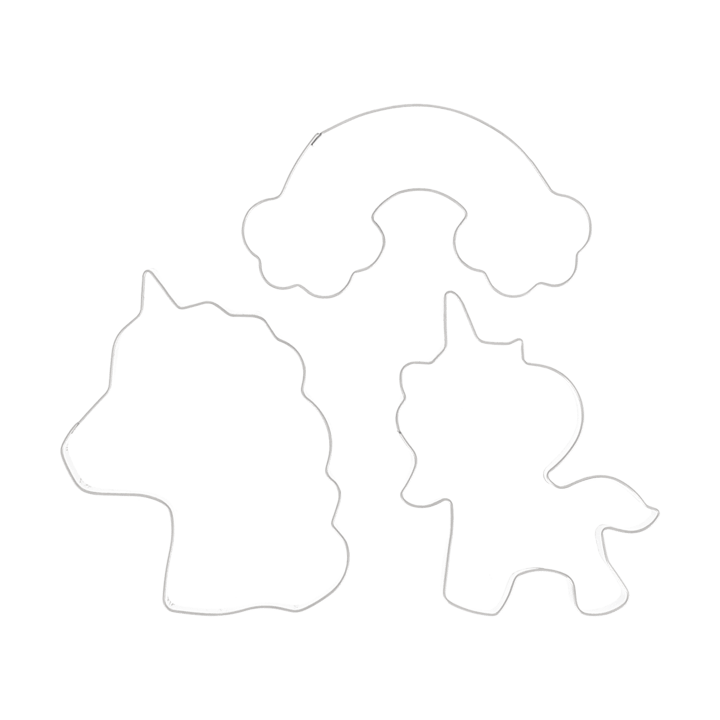 Nordwik gingerbread cutter unicorn 3 piece set - Stainless steel - Nordwik