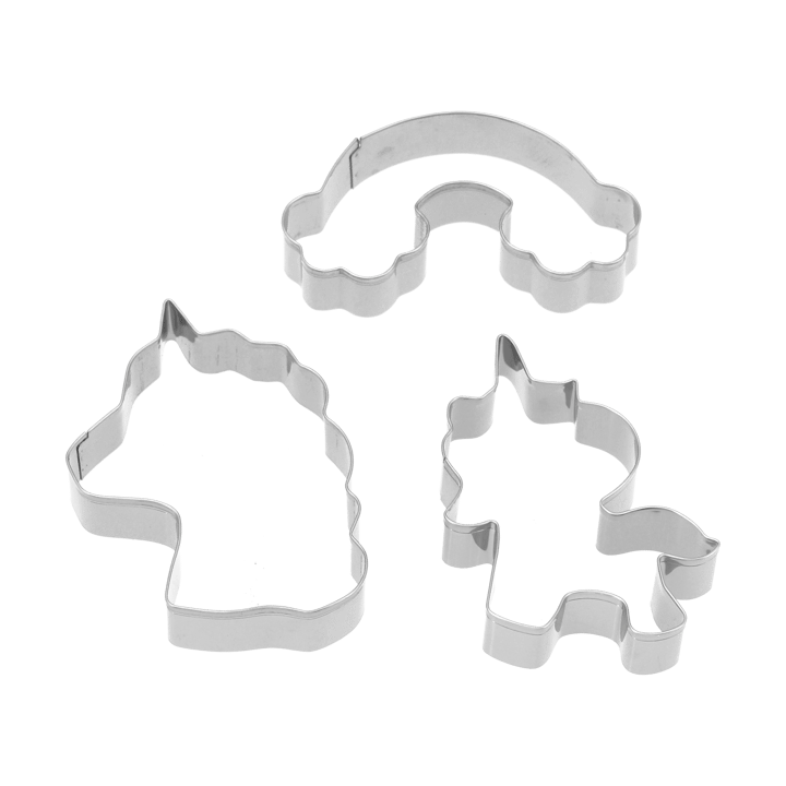 Nordwik gingerbread cutter unicorn 3 piece set, Stainless steel Nordwik