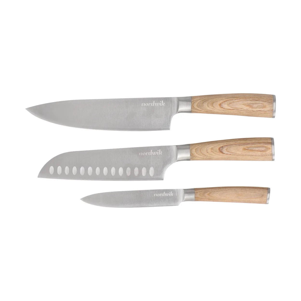 Nordwik knife set 3 piece Pakka wood | Scandinavian Design | Knife sets | Brown