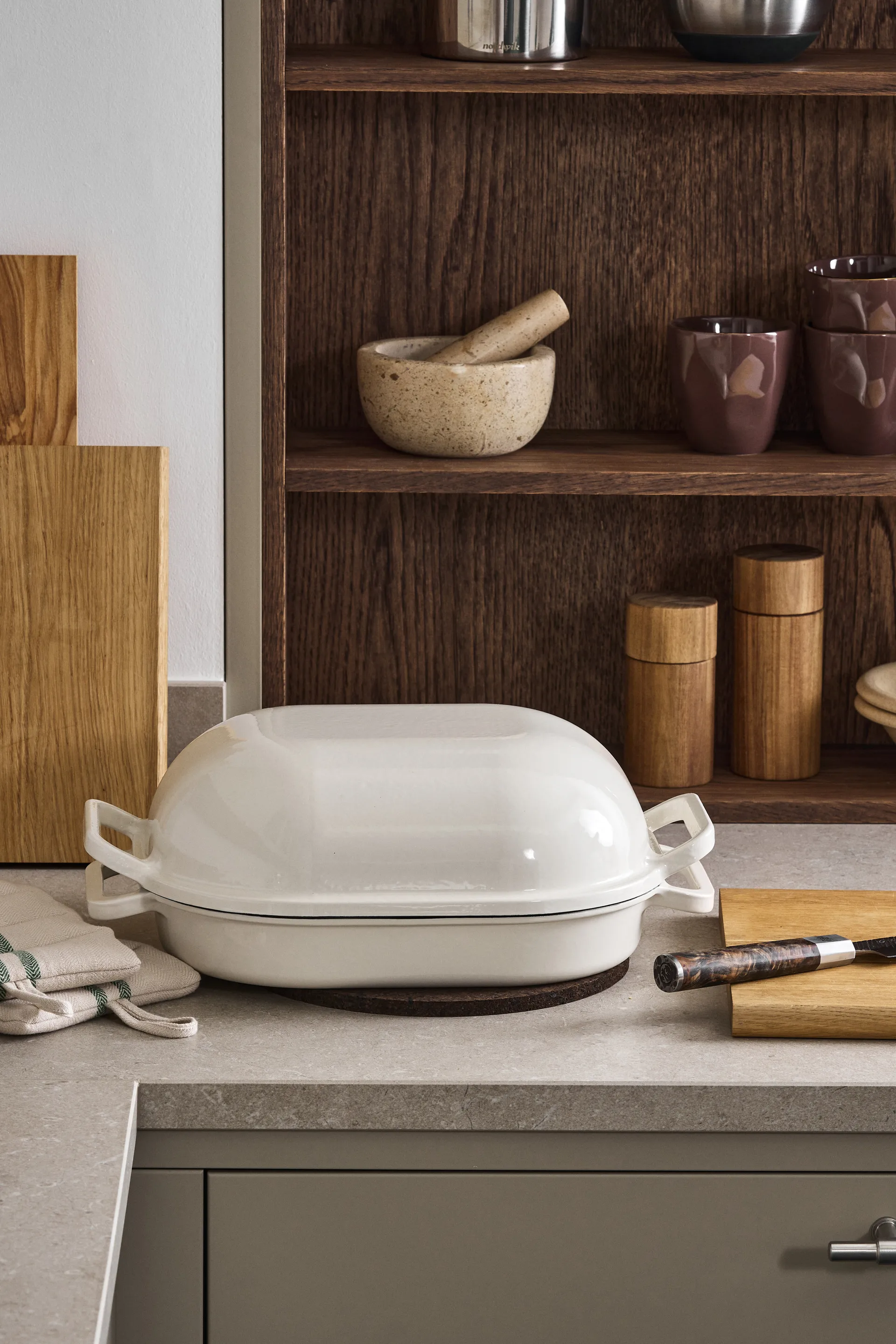 Nordwik Levain bread pan enameled 39x26 cm, Cream Nordwik