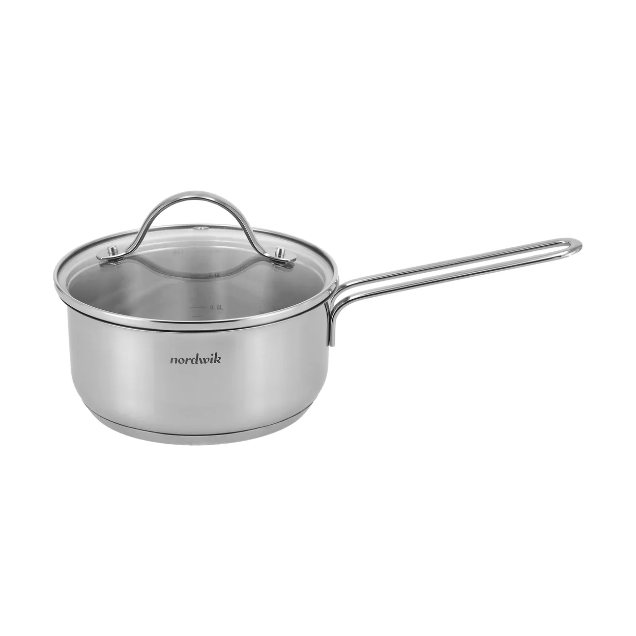 Nordwik saucepan with glass lid 1.3 liter Stainless steel