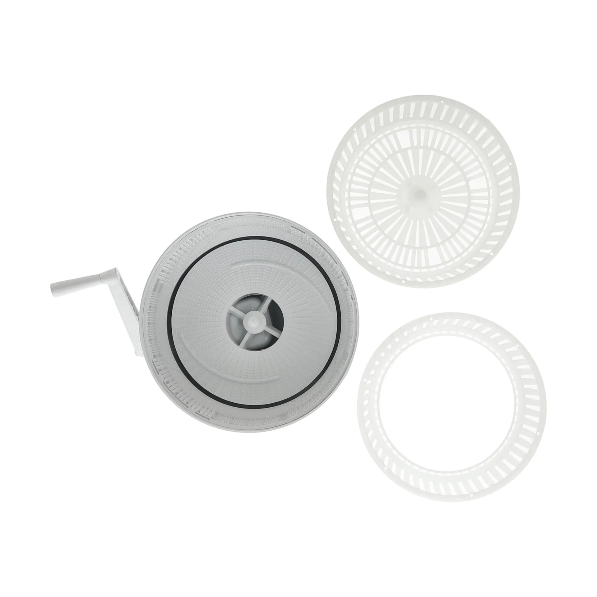 Potato peeler with crank & 2-in-1 salad spinner, White Nordwik