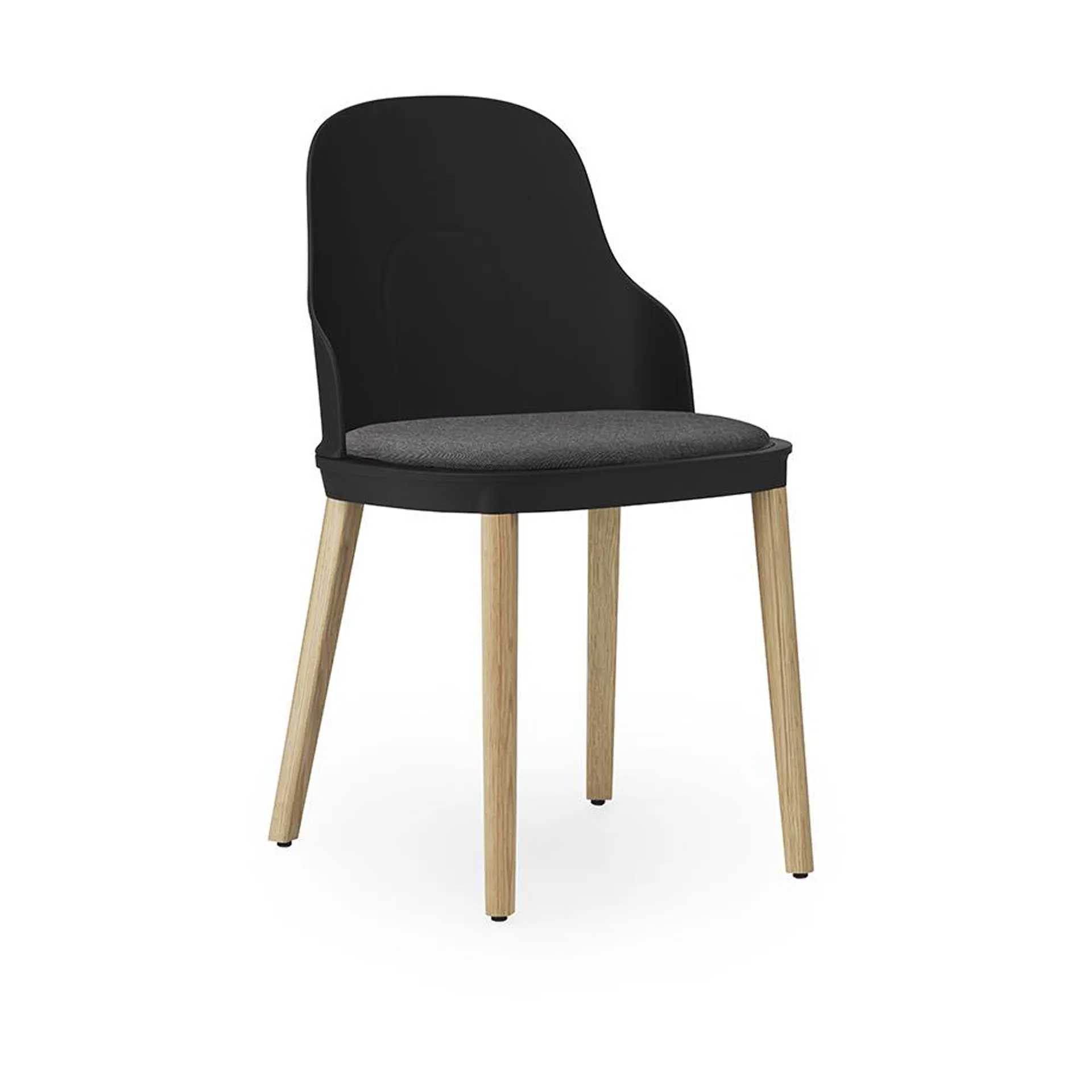 Allez chair with cushion and oak legs, Black Normann Copenhagen