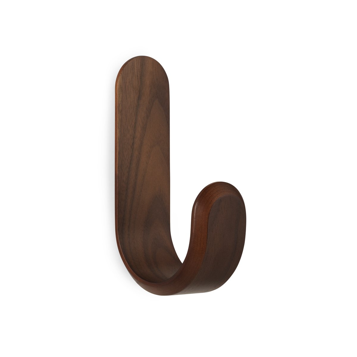 Normann Copenhagen Curve hook wallnut | Scandinavian Design | Clothes hooks & hangers | Brown