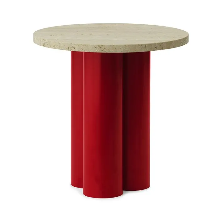 Dit side table Ø40 cm, Travertine Light-bright red Normann Copenhagen