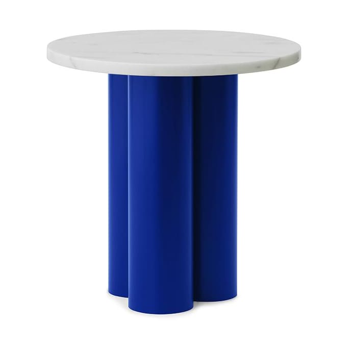 Dit side table Ø40 cm - White Carrara-bright blue - Normann Copenhagen
