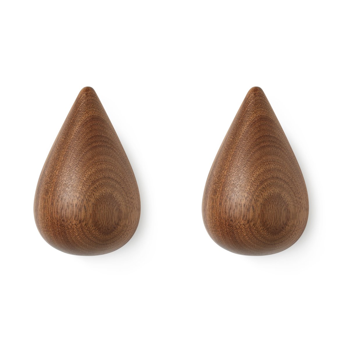 Normann Copenhagen Dropit knob 2-pack walnut large | Scandinavian Design | Clothes hooks & hangers | Brown