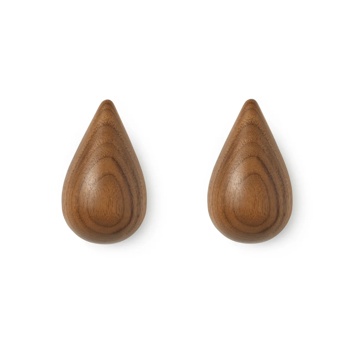 Normann Copenhagen Dropit knob 2-pack walnut small | Scandinavian Design | Clothes hooks & hangers | Brown