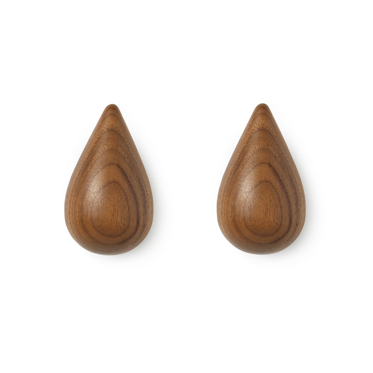 Normann Copenhagen Dropit knob 2-pack walnut small | Scandinavian Design | Clothes hooks & hangers | Brown
