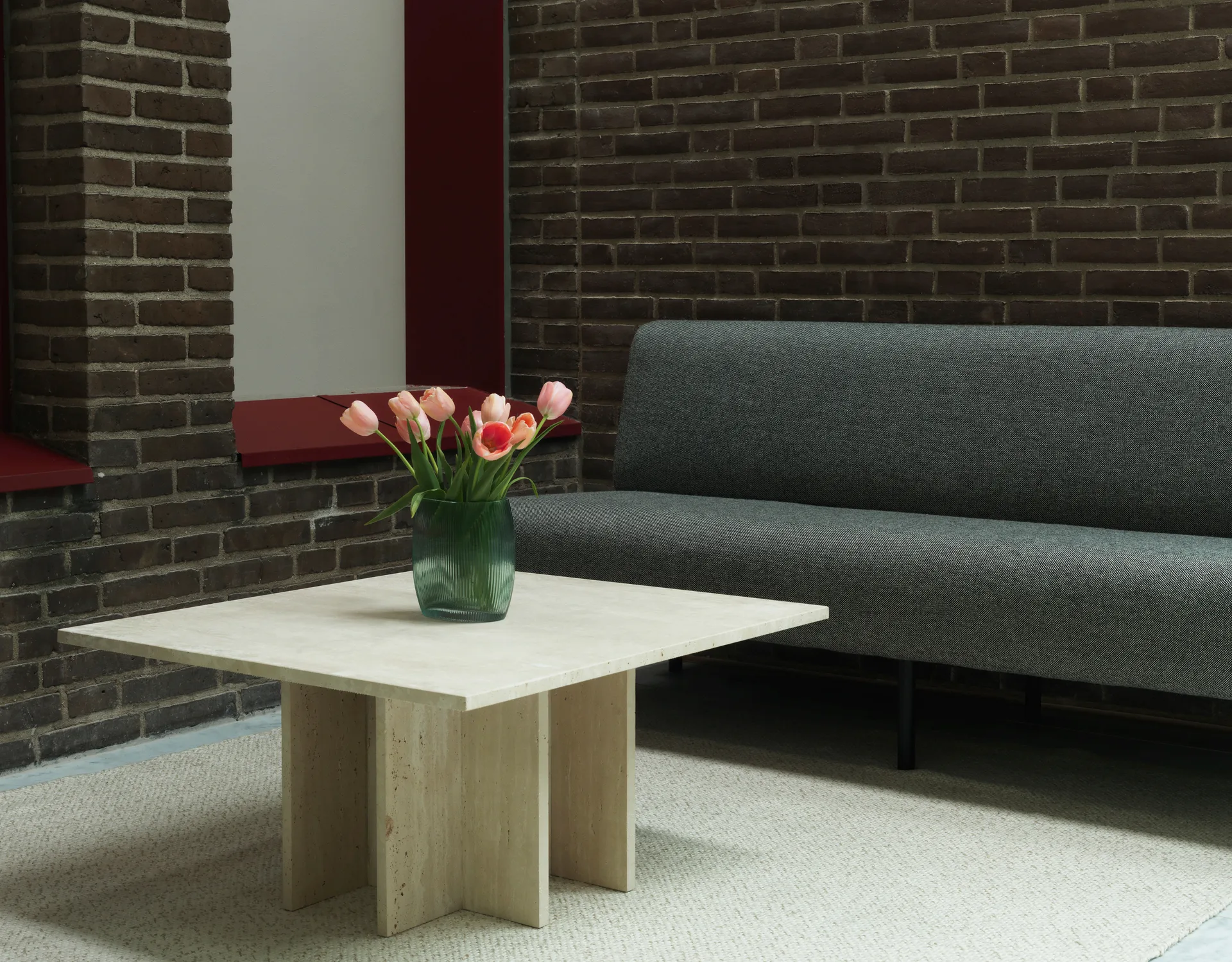 Edge large coffee table, Travertine Normann Copenhagen