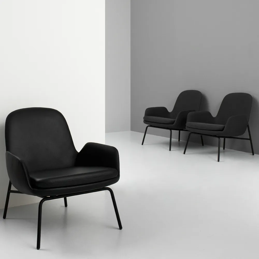 Era Low lounge chair, Leather tango black Normann Copenhagen