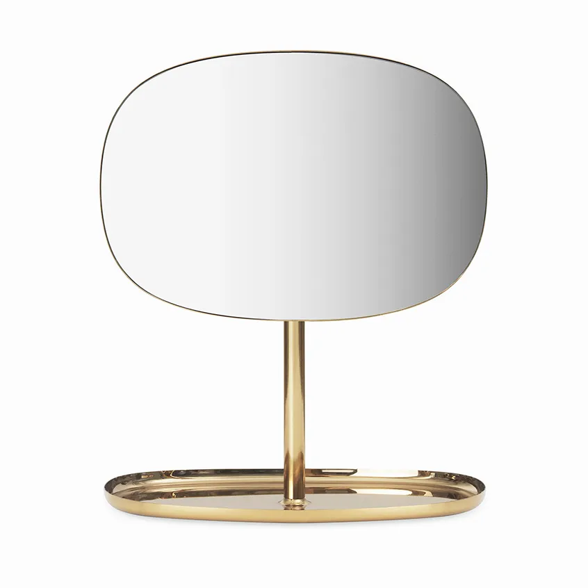 Normann Copenhagen Flip mirror Brass | Scandinavian Design | Table mirrors | Gold-coloured