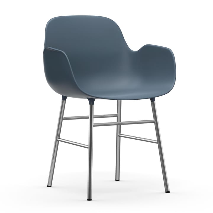 Form armchair chromed legs - Blue - Normann Copenhagen