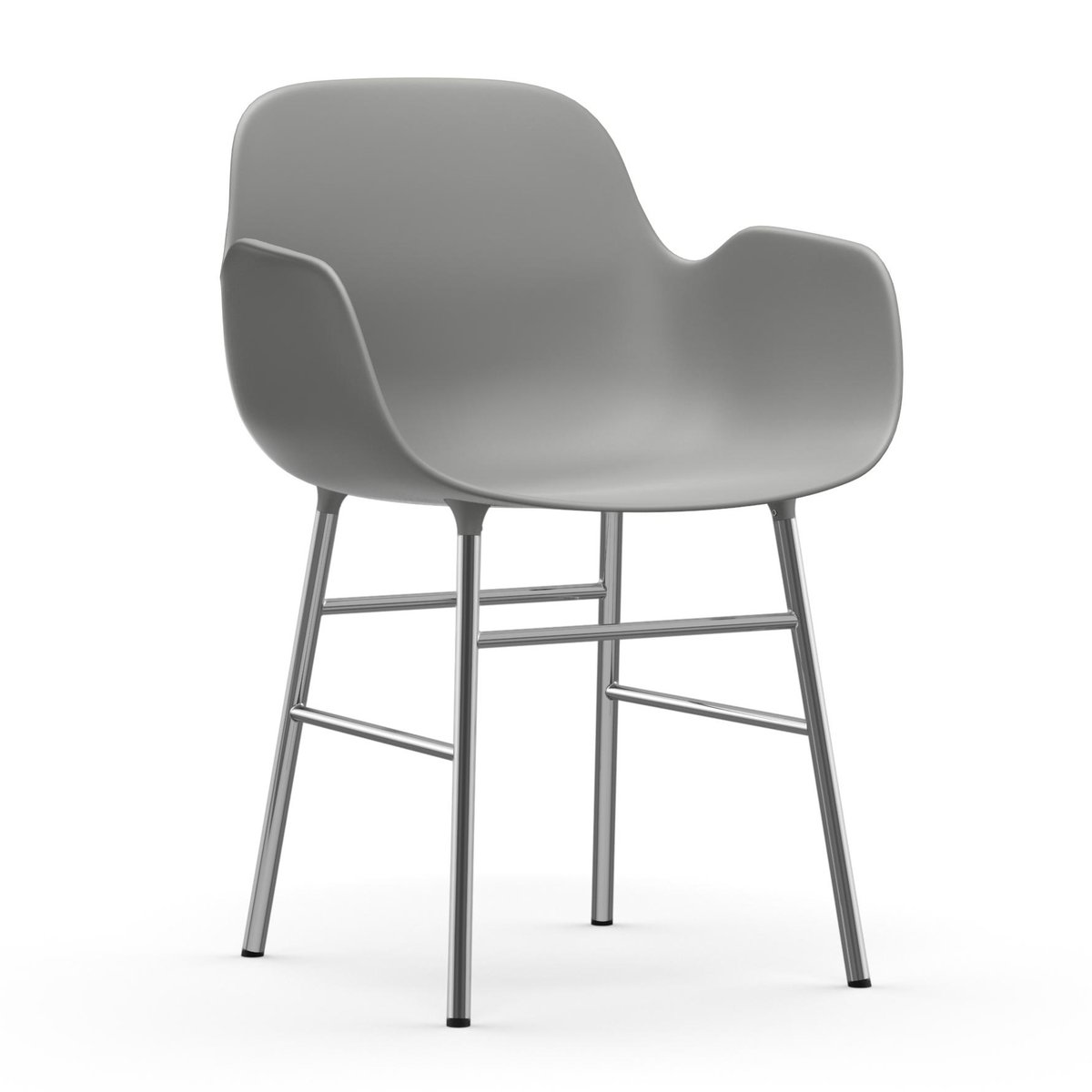 Normann Copenhagen Form armchair chromed legs Grey | Scandinavian Design | Chairs | Grey