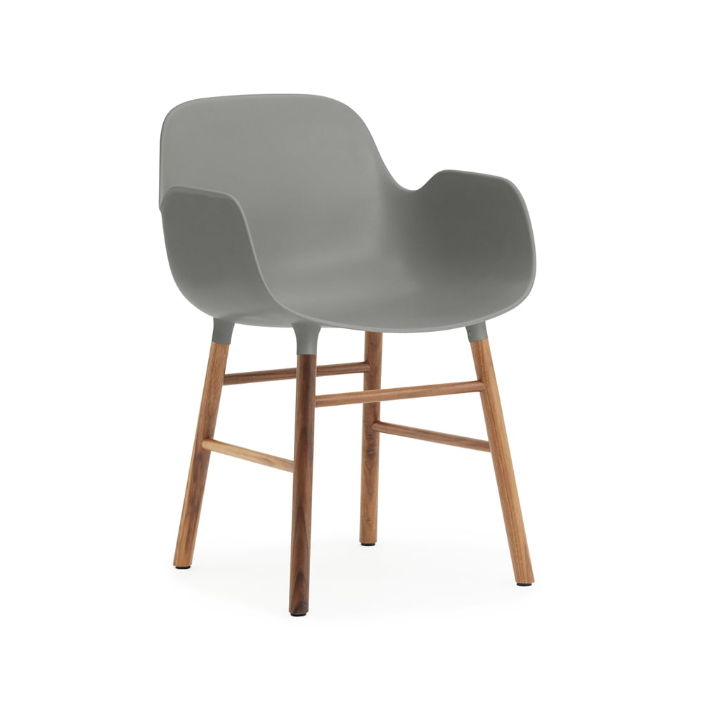Normann Copenhagen Form armchair Grey, walnut legs | Scandinavian Design | Chairs | Grey
