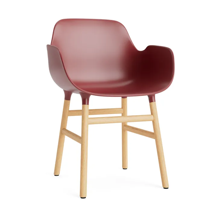 Form armchair - Red, oak legs - Normann Copenhagen