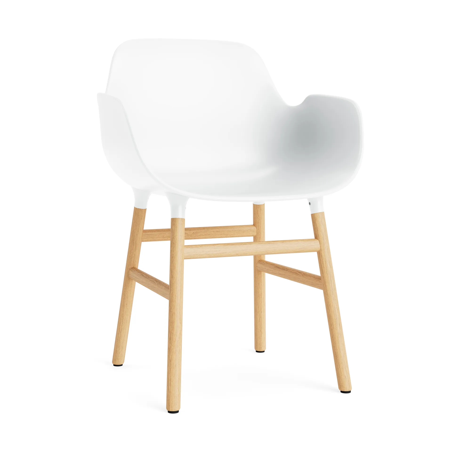 Form armchair, White, oak legs Normann Copenhagen