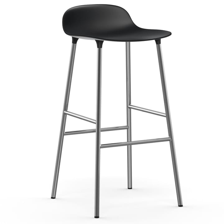 Form bar stool chrome leg 75 cm - black - Normann Copenhagen