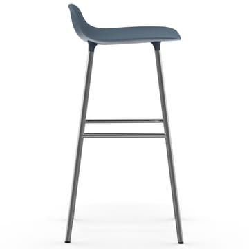 Form bar stool chrome leg 75 cm - blue - Normann Copenhagen
