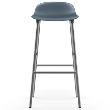 Form bar stool chrome leg 75 cm - blue - Normann Copenhagen