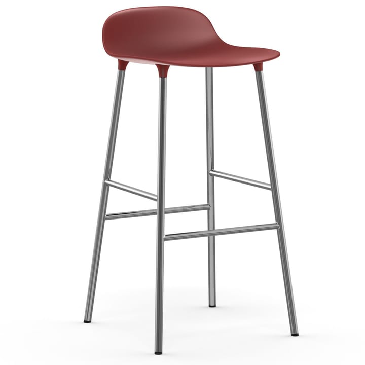 Form bar stool chrome leg 75 cm - red - Normann Copenhagen