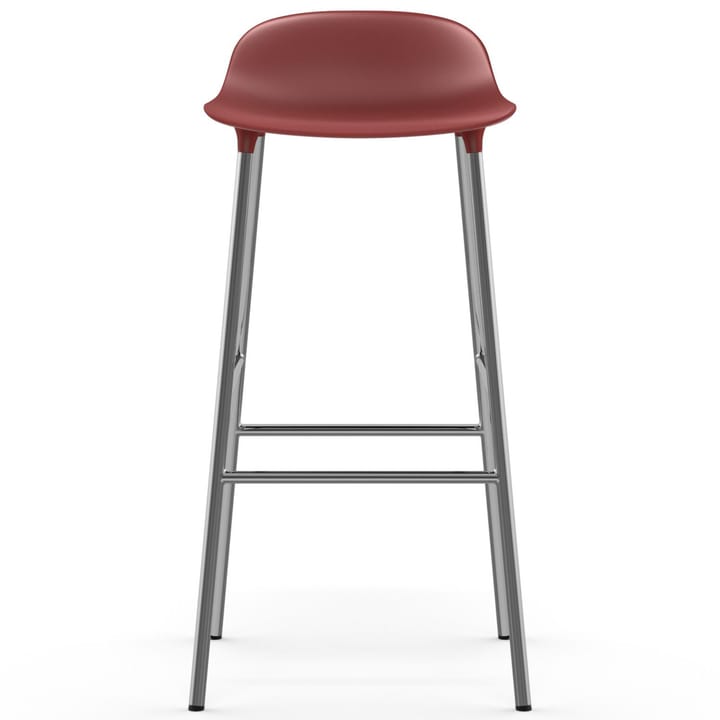 Form bar stool chrome leg 75 cm - red - Normann Copenhagen