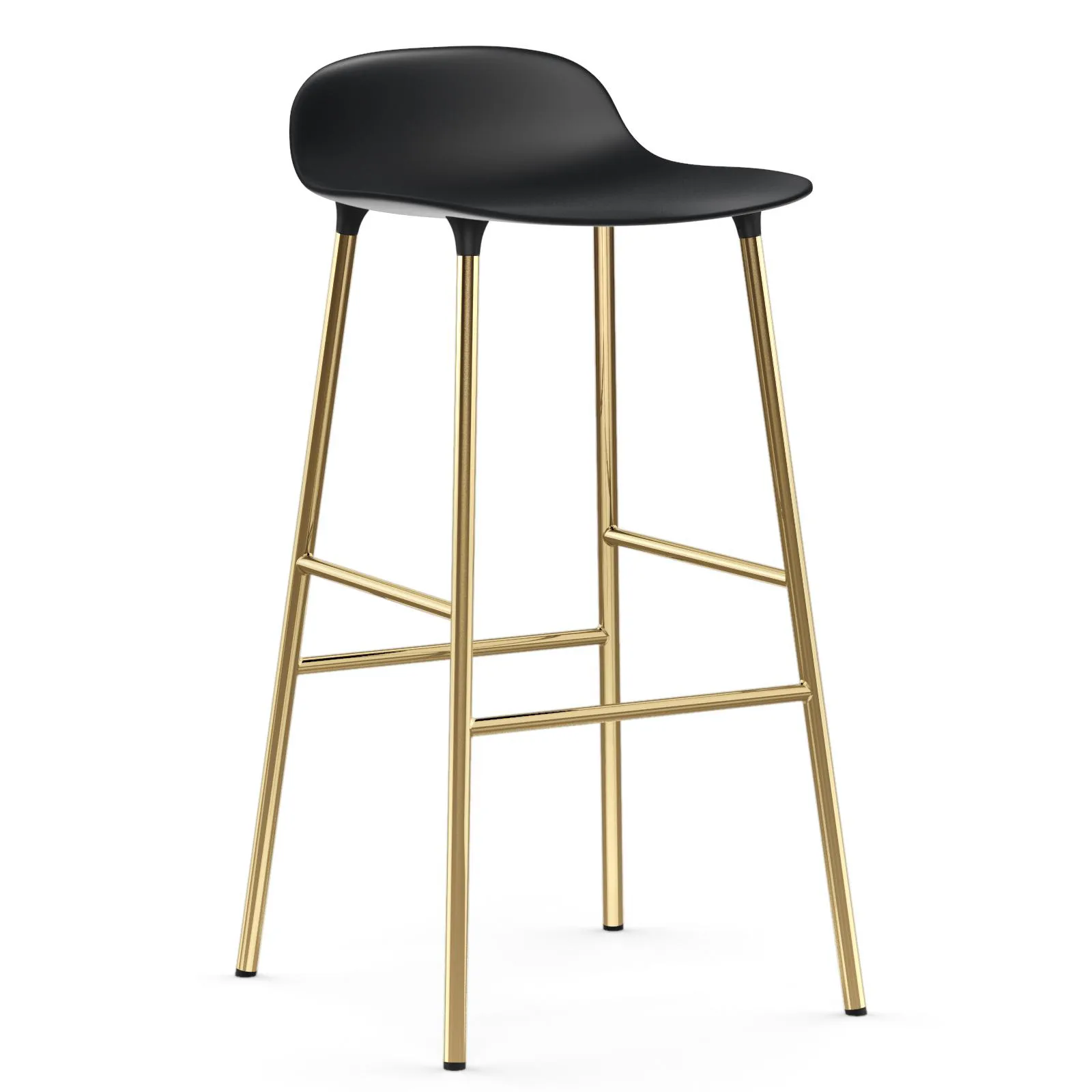 Form barstool bronze leg 75 cm, Black Normann Copenhagen