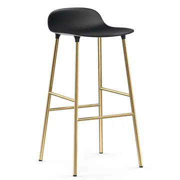 Form barstool bronze leg 75 cm - Black - Normann Copenhagen