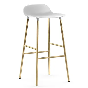 Form barstool bronze leg 75 cm - White - Normann Copenhagen