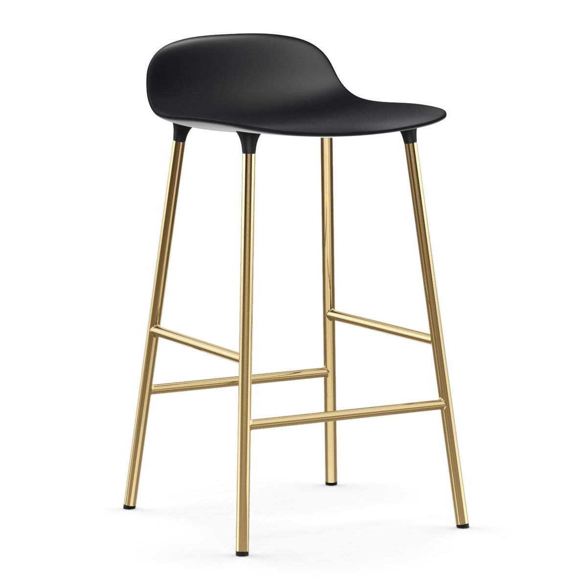 Normann Copenhagen Form barstool bronze legs 65 cm Black