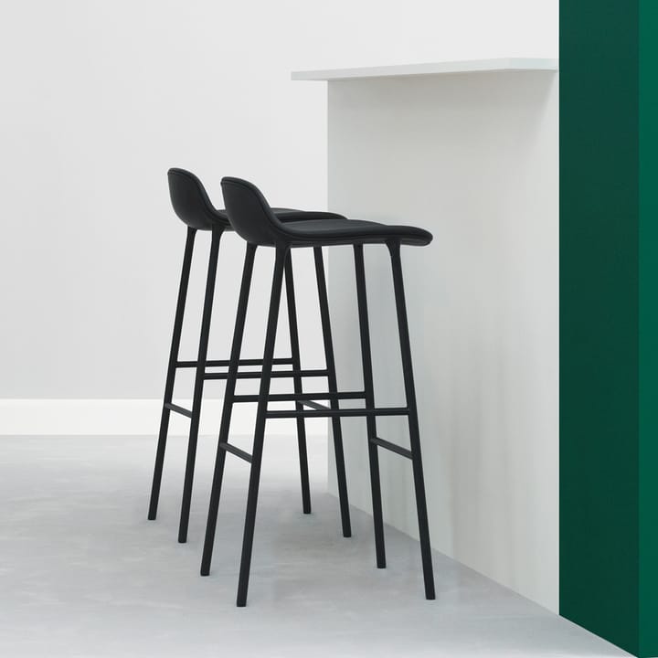 Form Barstool high - Red, red-lacquered steel legs - Normann Copenhagen