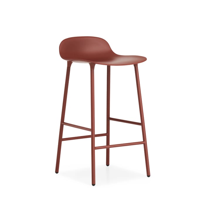 Form barstool low - Red, red-coated steel legs - Normann Copenhagen