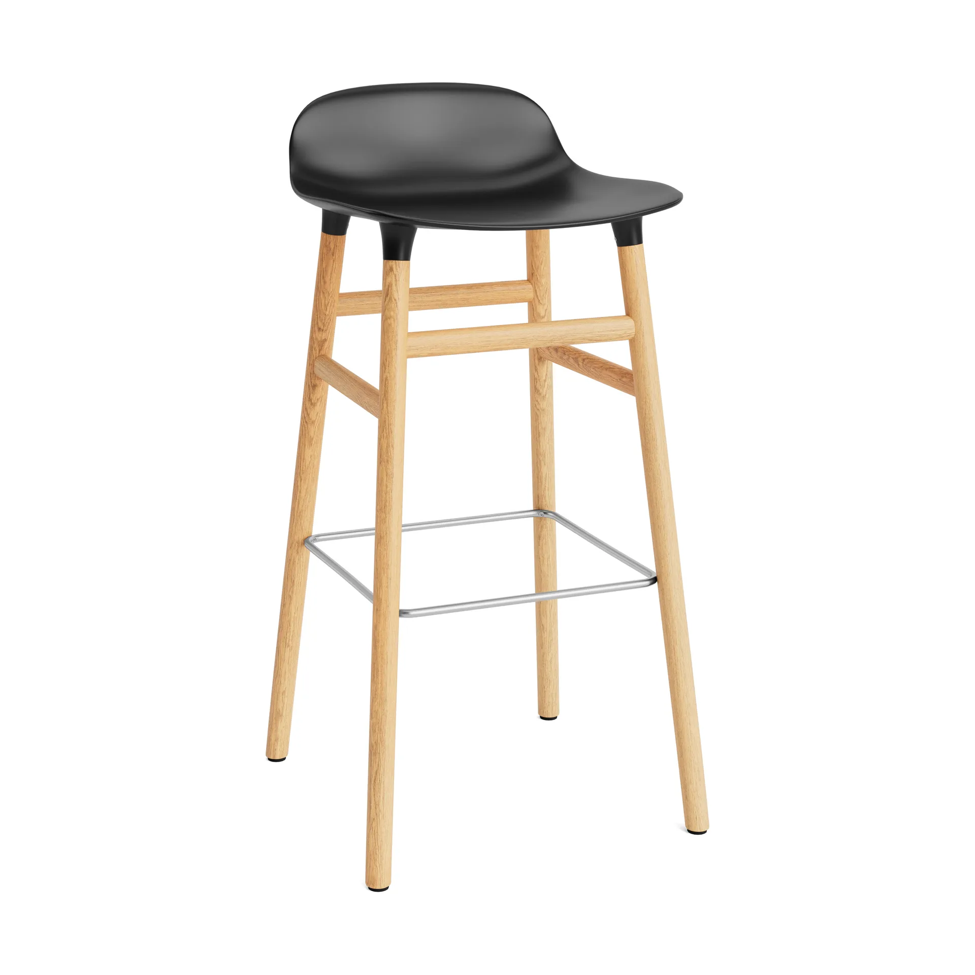 Form barstool oak legs 75 cm, Black Normann Copenhagen