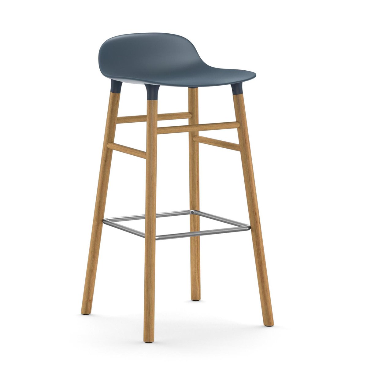Normann Copenhagen Form barstool oak legs Blue | Scandinavian Design | Bar stools | Blue