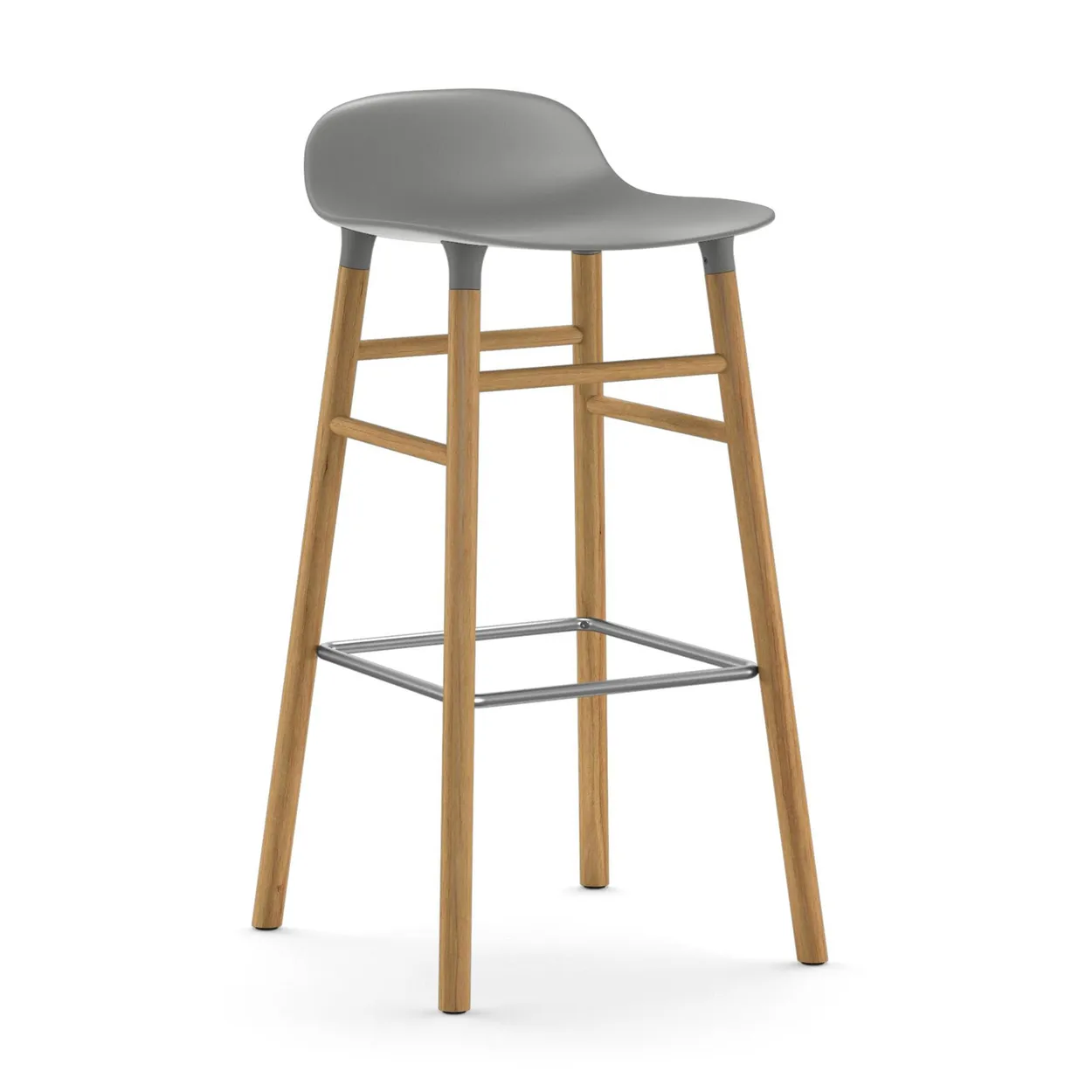 Normann Copenhagen Form barstool oak legs Grey | Scandinavian Design | Bar stools | Grey