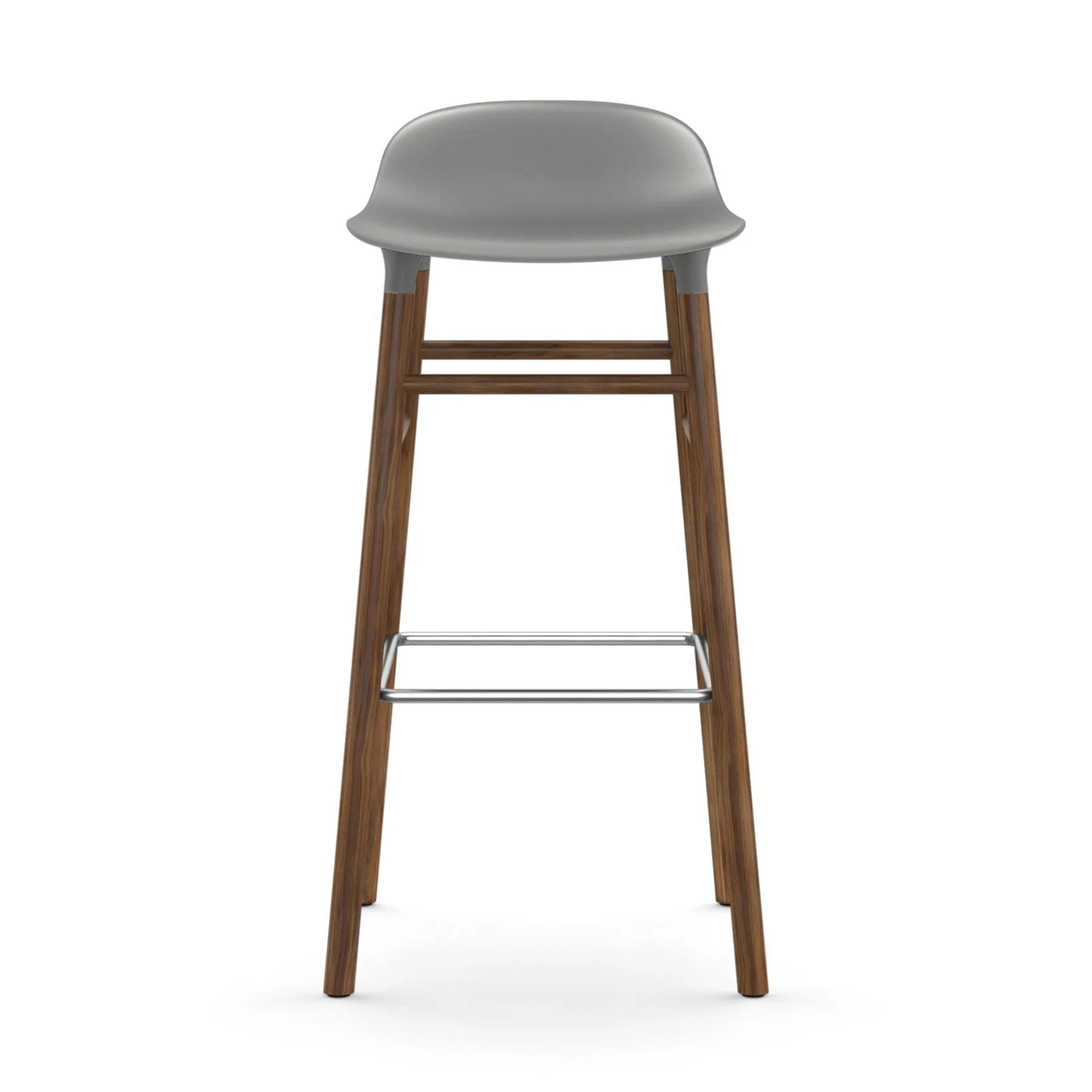 Form barstool walnut legs 75 cm, Grey Normann Copenhagen