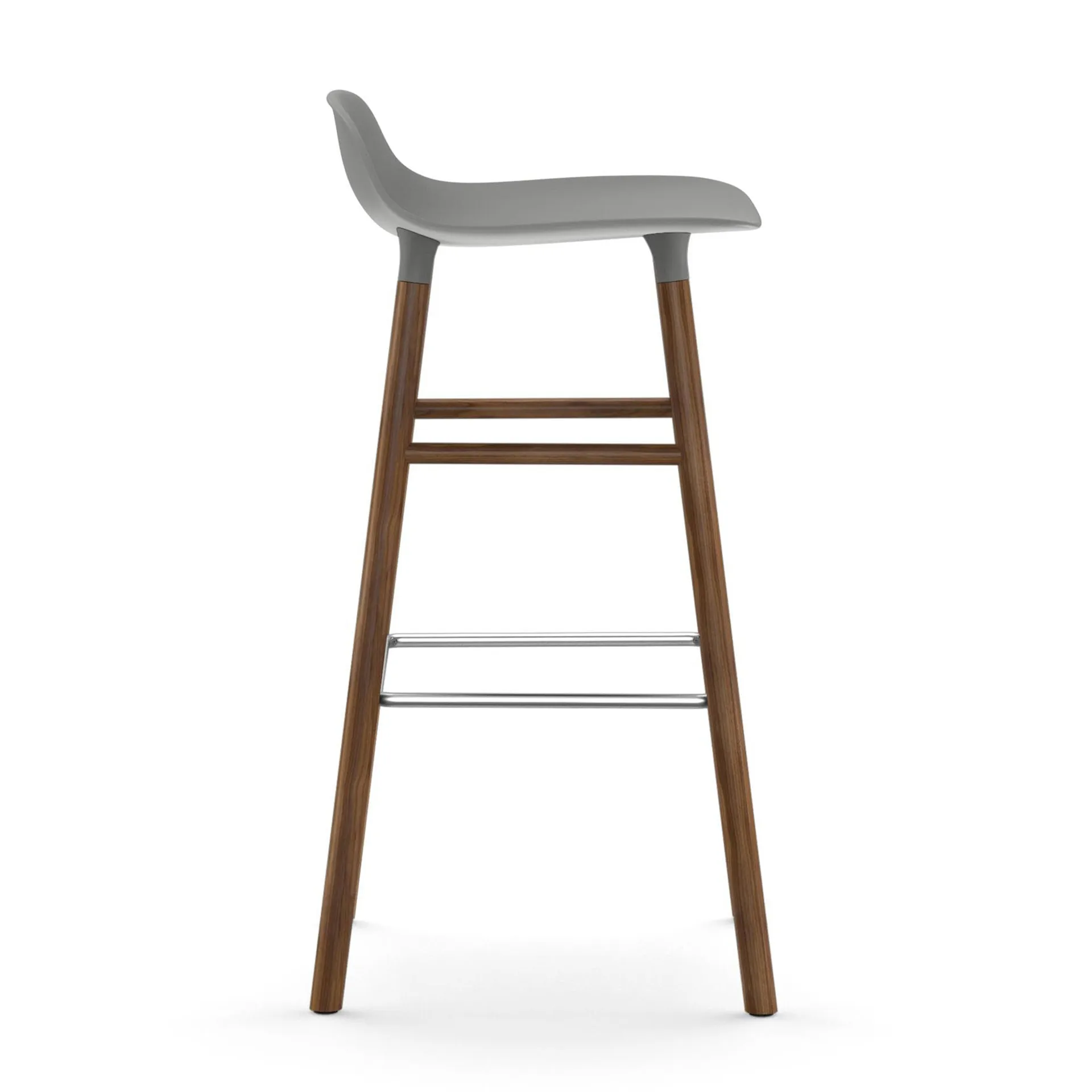 Form barstool walnut legs 75 cm, Grey Normann Copenhagen