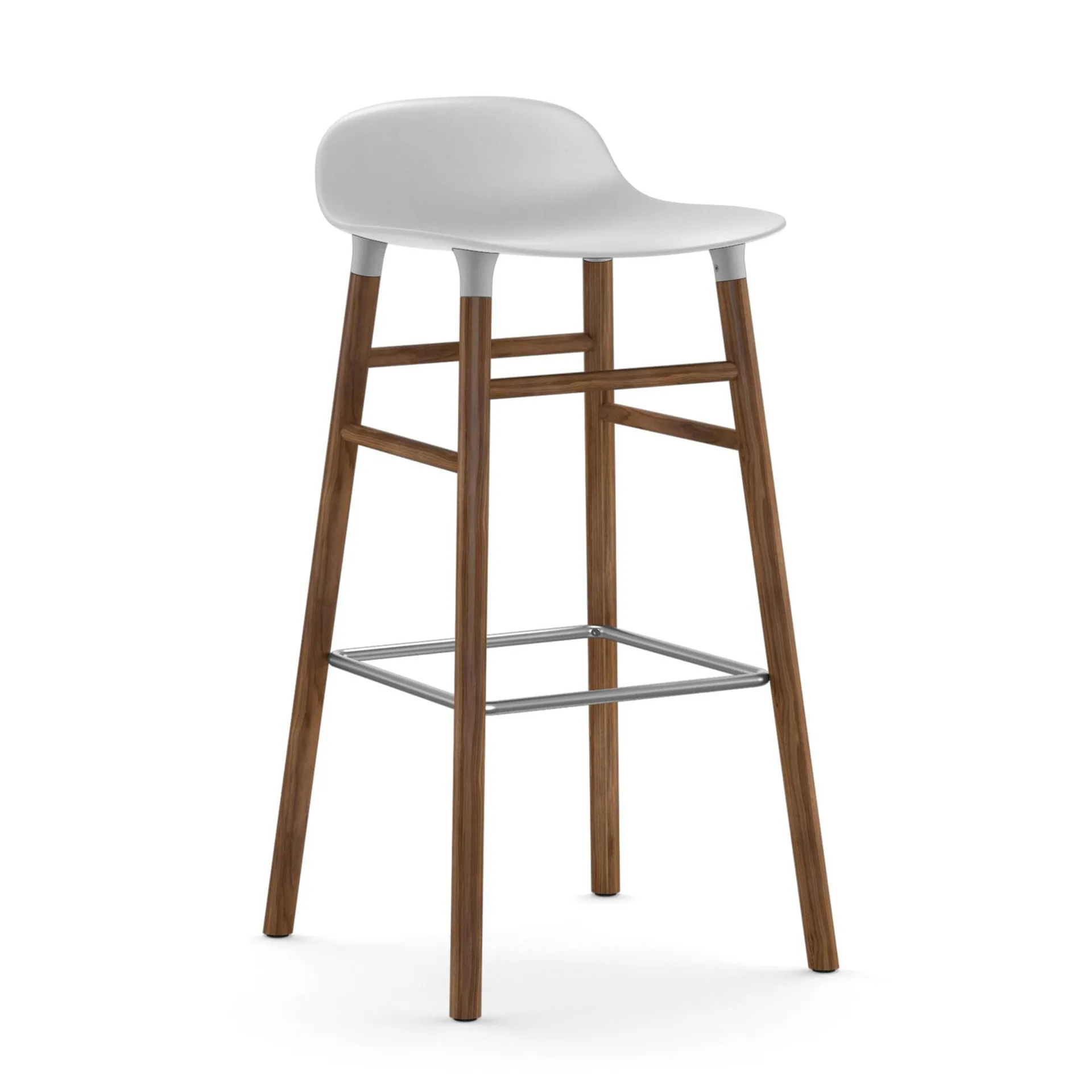 Form barstool walnut legs 75 cm, White Normann Copenhagen