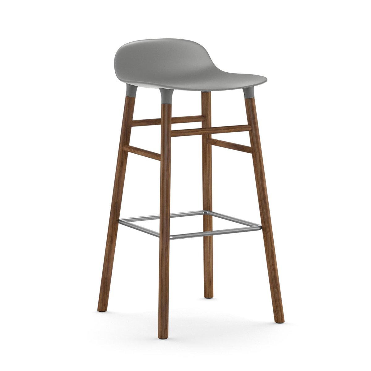 Normann Copenhagen Form barstool walnut legs Grey | Scandinavian Design | Bar stools | Grey