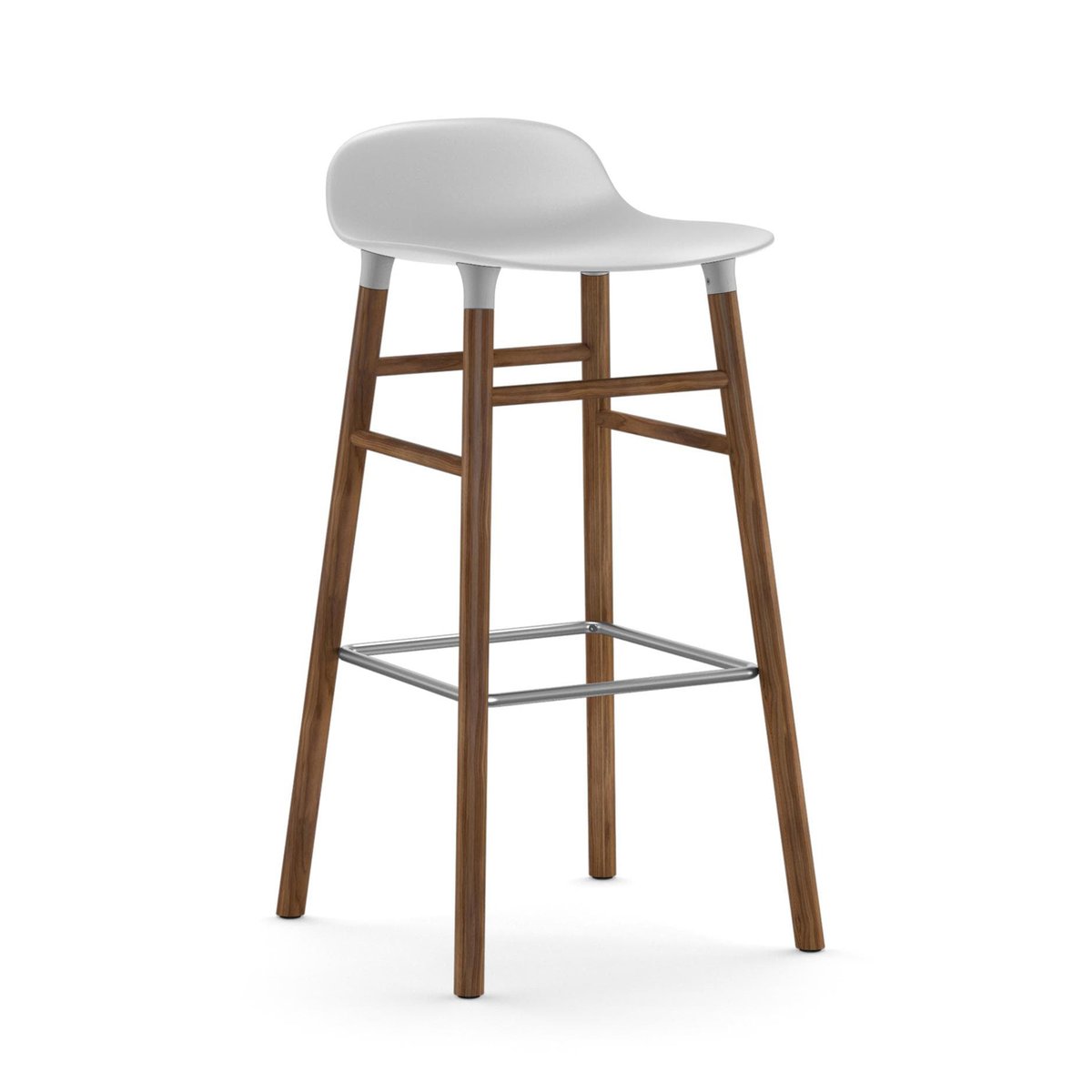 Normann Copenhagen Form barstool walnut legs White | Scandinavian Design | Bar stools | White