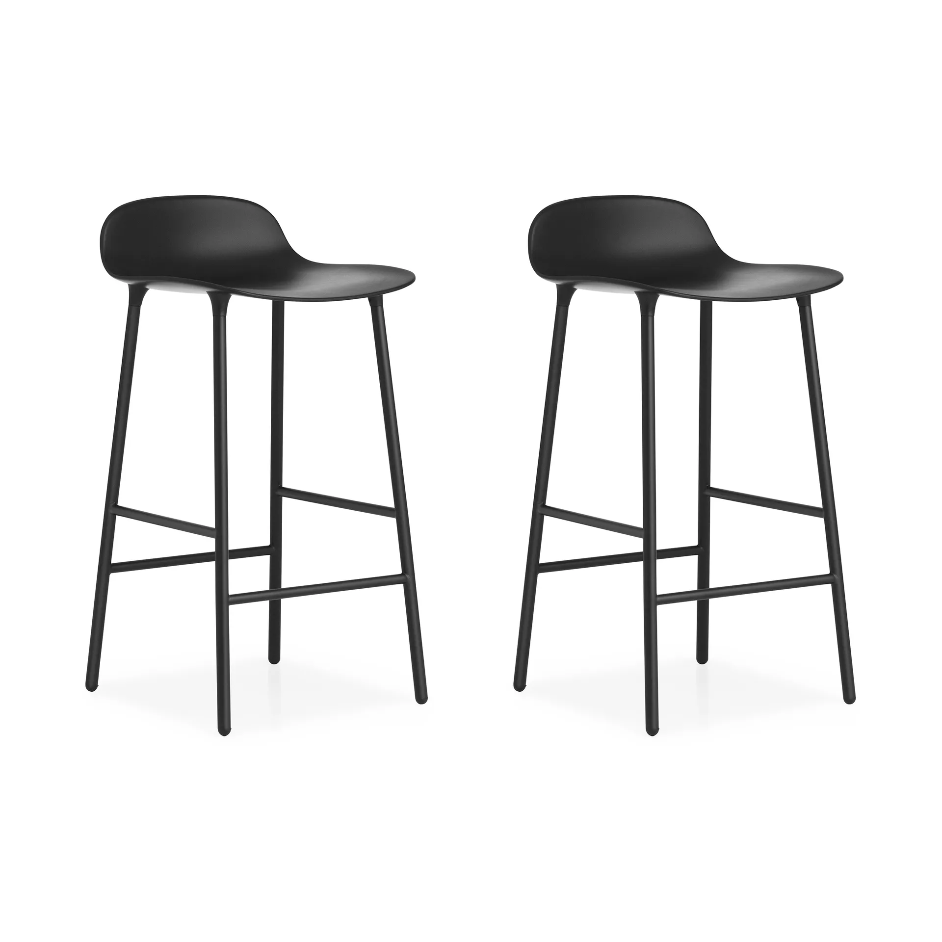 Form Chair bar stool metal legs, Black, 2-pack Normann Copenhagen