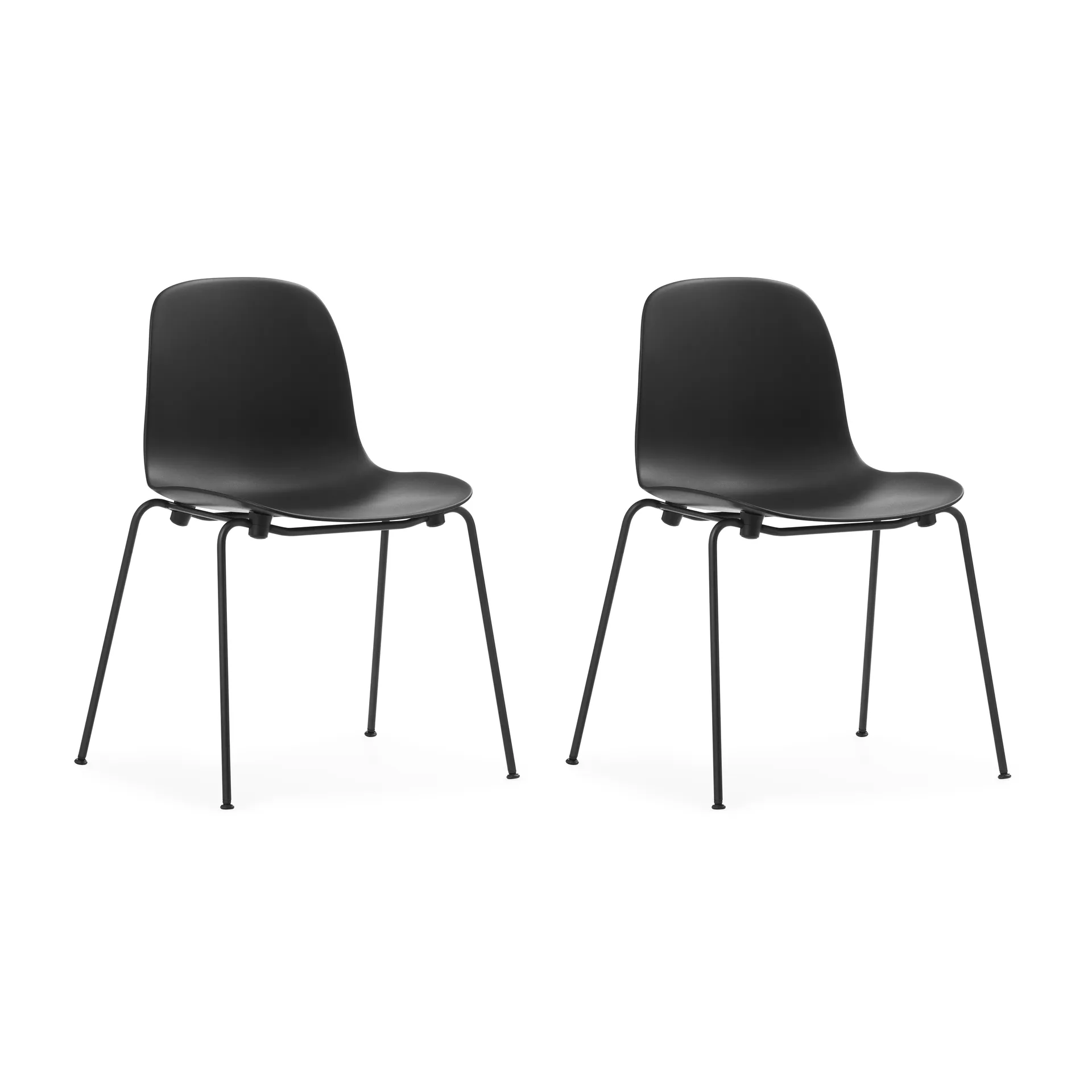 Form Chair stackable chair black legs 2-pack, Black,  Normann Copenhagen